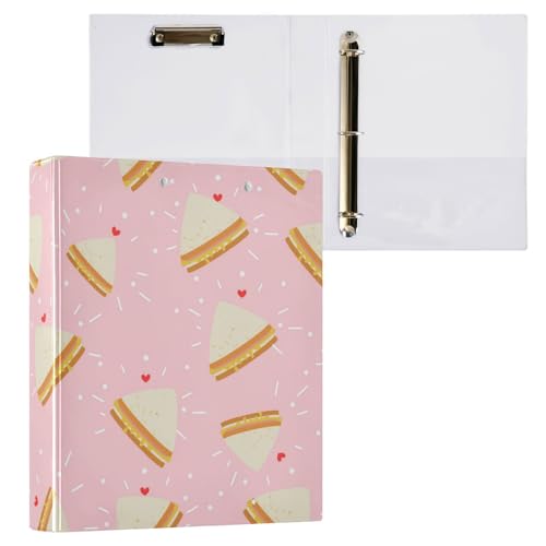 Kcldeci Niedliche Sandwiches auf rosa 3-Ringbuch, 1 Packung, Klemmbrett-Ordner, 3,8 cm, runder Ring für Papier, Hardcover für Schule, Büro und Zuhause Kcldeci Niedliche Sandwiches auf rosa 3-Ringbuch, 1 Packung, Klemmbrett-Ordner, 3,8 cm, runder Ring für Papier, Hardcover für Schule, Büro und Zuhause von Kcldeci