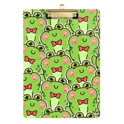 Kcldeci Niedliche grüne Frosch-Klemmbretter aus Acryl, Standard-Buchstabe, A4, Klemmbretter für Klassenzimmer, Lehrer, Frauen, Klemmbrett, Büro, Schulbedarf, Gold, 30,5 x 22,9 cm Kcldeci Niedliche grüne Frosch-Klemmbretter aus Acryl, Standard-Buchstabe, A4, Klemmbretter für Klassenzimmer, Lehrer, Frauen, Klemmbrett, Büro, Schulbedarf, Gold, 30,5 x 22,9 cm von Kcldeci