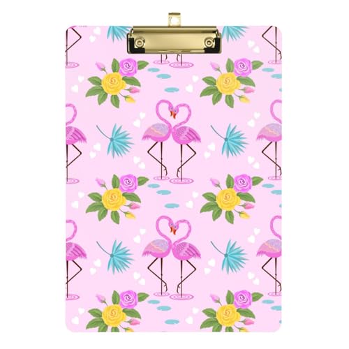 Kcldeci Niedlicher Flamingo mit Rose, Acryl-Klemmbretter, Standard-A4, Briefgröße, Klemmbrett für Klassenzimmer, Schule und Büro, für Kinder, Studenten, Lehrer, Gold, 30,5 x 22,9 cm Kcldeci Niedlicher Flamingo mit Rose, Acryl-Klemmbretter, Standard-A4, Briefgröße, Klemmbrett für Klassenzimmer, Schule und Büro, für Kinder, Studenten, Lehrer, Gold, 30,5 x 22,9 cm von Kcldeci