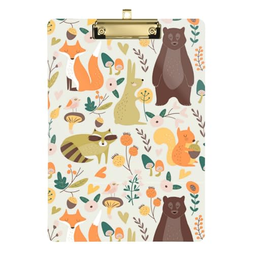 Kcldeci Niedlicher Fuchs, Waschbär, Eichhörnchen, Acryl-Klemmbretter, A4, Briefgröße, Klemmbrett für Klassenzimmer, Studenten, Lehrer, Frauen, Kinder, Silber, 30,5 x 22,9 cm Kcldeci Niedlicher Fuchs, Waschbär, Eichhörnchen, Acryl-Klemmbretter, A4, Briefgröße, Klemmbrett für Klassenzimmer, Studenten, Lehrer, Frauen, Kinder, Silber, 30,5 x 22,9 cm von Kcldeci