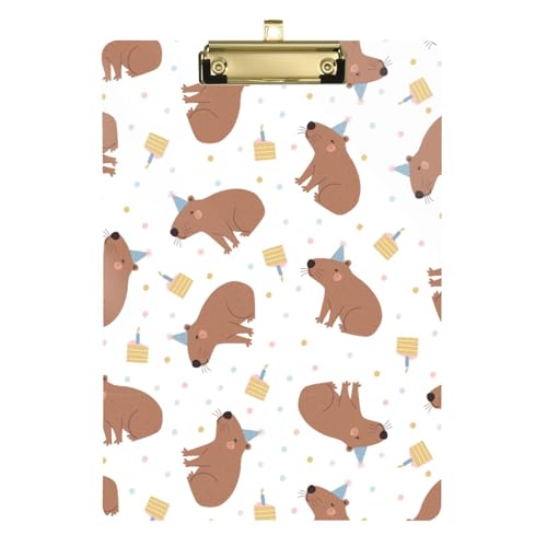 Kcldeci Niedliches Capybara Acryl-Klemmbrett für Geburtstagspartys, A4, Briefgröße, Klemmbrett für Klassenzimmer, Studenten, Lehrer, Frauen, Kinder, Gold, 30,5 x 22,9 cm Kcldeci Niedliches Capybara Acryl-Klemmbrett für Geburtstagspartys, A4, Briefgröße, Klemmbrett für Klassenzimmer, Studenten, Lehrer, Frauen, Kinder, Gold, 30,5 x 22,9 cm von Kcldeci