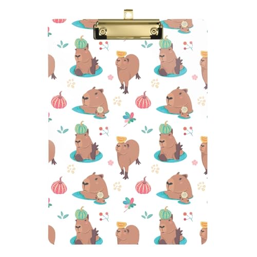 Kcldeci Niedliches Capybara-Acryl-Klemmbrett mit Blumenmuster und Kürbis, A4, Briefgröße, Klemmbrett für Klassenzimmer, Studenten, Lehrer, Frauen, Kinder, Gold, 30,5 x 22,9 cm Kcldeci Niedliches Capybara-Acryl-Klemmbrett mit Blumenmuster und Kürbis, A4, Briefgröße, Klemmbrett für Klassenzimmer, Studenten, Lehrer, Frauen, Kinder, Gold, 30,5 x 22,9 cm von Kcldeci