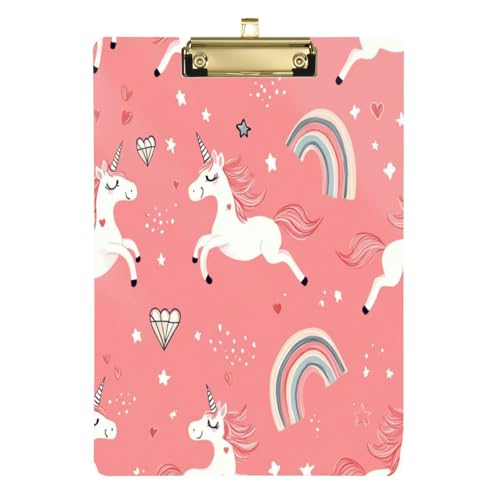 Kcldeci Niedliches Einhorn-Klemmbrett aus Acryl, A4-Größe, Klemmbretter für Klassenzimmer, Krankenpflege, Hartfaserplatte für Bürobedarf, Schule, Silber, 30,5 x 22,9 cm Kcldeci Niedliches Einhorn-Klemmbrett aus Acryl, A4-Größe, Klemmbretter für Klassenzimmer, Krankenpflege, Hartfaserplatte für Bürobedarf, Schule, Silber, 30,5 x 22,9 cm von Kcldeci