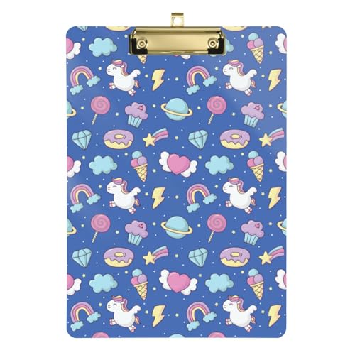 Kcldeci Niedliches Einhorn-Klemmbrett aus Acryl, magisches Märchen-Pony mit Regenbogen-Klemmbrettern, Standard-A4, Briefgröße, Klemmbrett für Klassenzimmer, Schule und Büro, für Kinder, Studenten Kcldeci Niedliches Einhorn-Klemmbrett aus Acryl, magisches Märchen-Pony mit Regenbogen-Klemmbrettern, Standard-A4, Briefgröße, Klemmbrett für Klassenzimmer, Schule und Büro, für Kinder, Studenten von Kcldeci