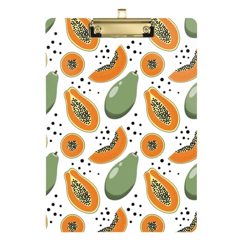 Kcldeci Papaya Klemmbrett aus Acryl, nahtloses Muster, A4, Briefgröße, Klemmbrett für Klassenzimmer, Studenten, Lehrer, Frauen, Kinder, Gold, 30,5 x 22,9 cm Kcldeci Papaya Klemmbrett aus Acryl, nahtloses Muster, A4, Briefgröße, Klemmbrett für Klassenzimmer, Studenten, Lehrer, Frauen, Kinder, Gold, 30,5 x 22,9 cm von Kcldeci