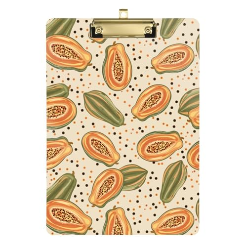 Kcldeci Papaya Klemmbrett aus Acryl, nahtloses Muster, A4, Briefgröße, Klemmbrett für Klassenzimmer, Studenten, Lehrer, Frauen, Kinder, Silber, 30,5 x 22,9 cm Kcldeci Papaya Klemmbrett aus Acryl, nahtloses Muster, A4, Briefgröße, Klemmbrett für Klassenzimmer, Studenten, Lehrer, Frauen, Kinder, Silber, 30,5 x 22,9 cm von Kcldeci