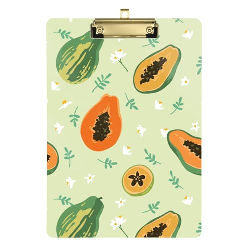 Kcldeci Papaya Klemmbrett mit Blättern und Blumen, Acryl, A4, Briefgröße, Klemmbrett für Klassenzimmer, Studenten, Lehrer, Frauen, Kinder, Silber, 30,5 x 22,9 cm Kcldeci Papaya Klemmbrett mit Blättern und Blumen, Acryl, A4, Briefgröße, Klemmbrett für Klassenzimmer, Studenten, Lehrer, Frauen, Kinder, Silber, 30,5 x 22,9 cm von Kcldeci
