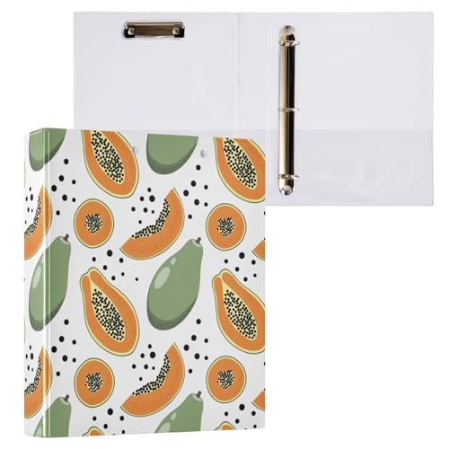Kcldeci Papaya Nahtloses Muster 3-Ringbuch, 1 Packung, 3,8 cm, runder Ring für Papier in Briefgröße, Hardcover-Ordner für Schule, Büro und Zuhause Kcldeci Papaya Nahtloses Muster 3-Ringbuch, 1 Packung, 3,8 cm, runder Ring für Papier in Briefgröße, Hardcover-Ordner für Schule, Büro und Zuhause von Kcldeci