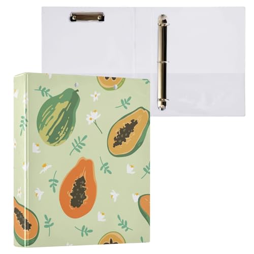 Kcldeci Papaya Ordner mit 3 Ringen, 3,8 cm, runder Ring für Papier in Briefgröße, Hardcover-Ordner für Schule, Büro und Zuhause von Kcldeci