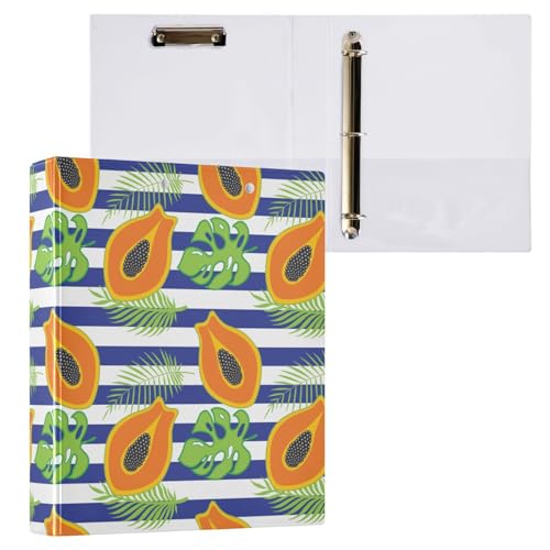 Kcldeci Papaya Ringbuch mit 3 Ringen, bunt, gestreift, 1 Packung, 3,8 cm, runder Ring für Papier in Briefgröße, Hardcover-Ordner für Schule, Büro und Zuhause Kcldeci Papaya Ringbuch mit 3 Ringen, bunt, gestreift, 1 Packung, 3,8 cm, runder Ring für Papier in Briefgröße, Hardcover-Ordner für Schule, Büro und Zuhause von Kcldeci