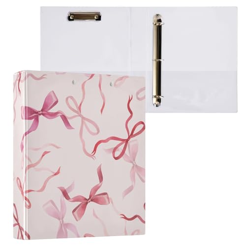 Kcldeci Pinke Schleifen und Bänder, Valentinstags-3-Ringbuch, 1 Packung, Klemmbretter, Aktenordner mit 3,8 cm rundem Ring für Papier in Briefgröße, Hardcover-Ordner für Schule, Büro und Zuhause Kcldeci Pinke Schleifen und Bänder, Valentinstags-3-Ringbuch, 1 Packung, Klemmbretter, Aktenordner mit 3,8 cm rundem Ring für Papier in Briefgröße, Hardcover-Ordner für Schule, Büro und Zuhause von Kcldeci
