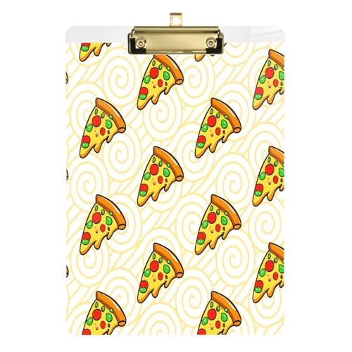Kcldeci Pizza-Acryl-Klemmbretter, Standard-A4, Briefgröße, Klemmbrett für Klassenzimmer, Schule und Büro, für Kinder, Studenten, Lehrer, Gold, 30,5 x 22,9 cm von Kcldeci