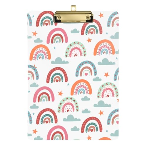 Kcldeci Regenbogen-Klemmbretter im Boho-Stil, Acryl, Standard-A4, Briefgröße, Klemmbrett für Klassenzimmer, Schule und Büro, für Kinder, Studenten, Lehrer, Silber, 30,5 x 22,9 cm Kcldeci Regenbogen-Klemmbretter im Boho-Stil, Acryl, Standard-A4, Briefgröße, Klemmbrett für Klassenzimmer, Schule und Büro, für Kinder, Studenten, Lehrer, Silber, 30,5 x 22,9 cm von Kcldeci