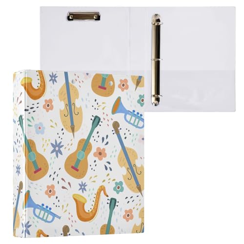 Kcldeci Ringbuch für Musikinstrumente mit 3 Ringen, 3,8 cm, runder Ring für Papier in Briefgröße, Hardcover-Ordner für Schule, Büro und Zuhause, 2 Stück Kcldeci Ringbuch für Musikinstrumente mit 3 Ringen, 3,8 cm, runder Ring für Papier in Briefgröße, Hardcover-Ordner für Schule, Büro und Zuhause, 2 Stück von Kcldeci