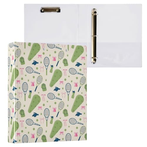 Kcldeci Ringbuch für Schlägerball, Tennis, 3 Ringe, Klemmbretter, 3,8 cm, runder Ring für Papier, Hardcover für Schule, Büro und Zuhause von Kcldeci