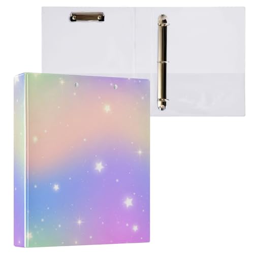 Kcldeci Ringbuch mit 3 Ringen, Einhorn-Himmel, Glitzersterne, 3,8 cm, runder Ring für Papier in Briefgröße, Hardcover-Ordner für Schule, Büro und Zuhause Kcldeci Ringbuch mit 3 Ringen, Einhorn-Himmel, Glitzersterne, 3,8 cm, runder Ring für Papier in Briefgröße, Hardcover-Ordner für Schule, Büro und Zuhause von Kcldeci