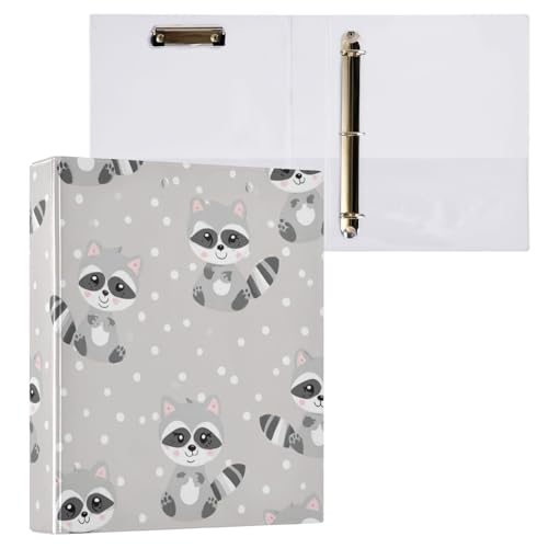 Kcldeci Ringbuch mit 3 Ringen, Hardcover, Waschbären, gepunktet, 3,8 cm, runde Ringe mit Innentaschen, Schule, Büro, Rezeptkarten, Ordner, Organizer, 2 Stück Kcldeci Ringbuch mit 3 Ringen, Hardcover, Waschbären, gepunktet, 3,8 cm, runde Ringe mit Innentaschen, Schule, Büro, Rezeptkarten, Ordner, Organizer, 2 Stück von Kcldeci