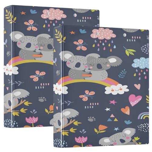 Kcldeci Ringbuch mit 3 Ringen, niedliches Koala-Regenbogen-Herz, 3-Ringbuch mit 5,1 cm rundem Ring für Papier in Briefgröße, Hardcover-Ordner für Schule, Büro und Zuhause Kcldeci Ringbuch mit 3 Ringen, niedliches Koala-Regenbogen-Herz, 3-Ringbuch mit 5,1 cm rundem Ring für Papier in Briefgröße, Hardcover-Ordner für Schule, Büro und Zuhause von Kcldeci