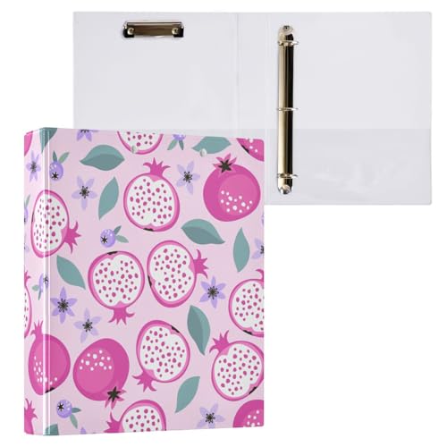 Kcldeci Ringbuch mit Beeren, Blumen und Blättern, 2 Stück, 3,8 cm, runder Ring für Papier in Briefgröße, Hardcover-Ordner für Schule, Büro und Zuhause von Kcldeci
