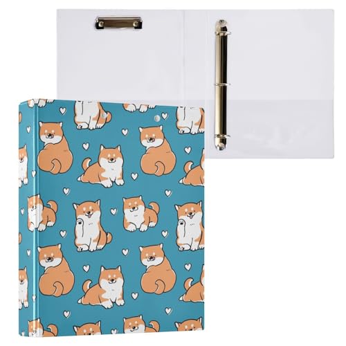 Kcldeci Ringbuch mit niedlichem Cartoon-Hund und Herz, 3,8 cm, runder Ring für Papier in Briefgröße, Hardcover-Ordner für Schule, Büro und Zuhause, 2 Stück Kcldeci Ringbuch mit niedlichem Cartoon-Hund und Herz, 3,8 cm, runder Ring für Papier in Briefgröße, Hardcover-Ordner für Schule, Büro und Zuhause, 2 Stück von Kcldeci