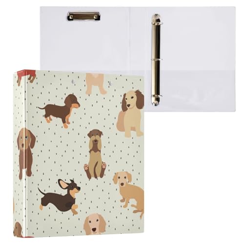 Kcldeci Ringbuch mit niedlichem Dackel-Motiv, 2 Stück, 3,8 cm, runder Ring für Papier in Briefgröße, Hardcover-Ordner für Schule, Büro und Zuhause Kcldeci Ringbuch mit niedlichem Dackel-Motiv, 2 Stück, 3,8 cm, runder Ring für Papier in Briefgröße, Hardcover-Ordner für Schule, Büro und Zuhause von Kcldeci
