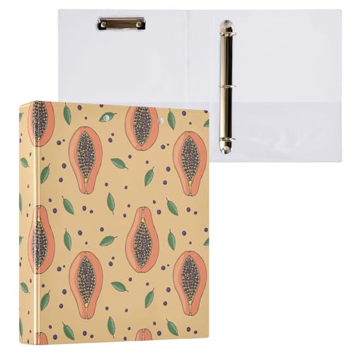 Kcldeci Ringbuch mit tropischen Früchten, 2 Stück, 3,8 cm, runder Ring für Papier in Briefgröße, Hardcover-Ordner für Schule, Büro und Zuhause von Kcldeci
