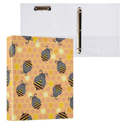 Kcldeci Scattered Bees are Flying in Honey 3-Ringbuch, 1 Packung, Klemmbretter, Aktenordner mit 3,8 cm rundem Ring für Papier in Briefgröße, Hardcover-Ordner für Schule, Büro und Zuhause Kcldeci Scattered Bees are Flying in Honey 3-Ringbuch, 1 Packung, Klemmbretter, Aktenordner mit 3,8 cm rundem Ring für Papier in Briefgröße, Hardcover-Ordner für Schule, Büro und Zuhause von Kcldeci