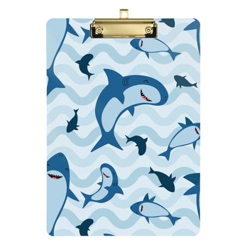 Kcldeci Shark Waves Acryl-Klemmbretter, Standard-Buchstabe, A4, Klemmbretter für Klassenzimmer, Lehrer, Frauen, Klemmbrett, Büro, Schulbedarf, Gold, 30,5 x 22,9 cm Kcldeci Shark Waves Acryl-Klemmbretter, Standard-Buchstabe, A4, Klemmbretter für Klassenzimmer, Lehrer, Frauen, Klemmbrett, Büro, Schulbedarf, Gold, 30,5 x 22,9 cm von Kcldeci