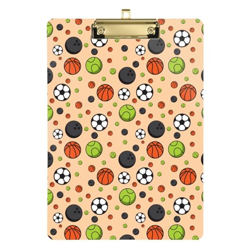 Kcldeci Sportball-Klemmbrett aus Acryl, nahtloses Muster, A4, Briefgröße, Klemmbrett für Klassenzimmer, Studenten, Lehrer, Frauen, Kinder, Silber, 30,5 x 22,9 cm Kcldeci Sportball-Klemmbrett aus Acryl, nahtloses Muster, A4, Briefgröße, Klemmbrett für Klassenzimmer, Studenten, Lehrer, Frauen, Kinder, Silber, 30,5 x 22,9 cm von Kcldeci