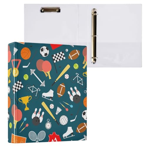 Kcldeci Sportball für Fußball, Tennis, 3 Ringbücher, 2 Stück, 3,8 cm runder Ring für Papier in Briefgröße, Hardcover-Ordner für Schule, Büro und Zuhause Kcldeci Sportball für Fußball, Tennis, 3 Ringbücher, 2 Stück, 3,8 cm runder Ring für Papier in Briefgröße, Hardcover-Ordner für Schule, Büro und Zuhause von Kcldeci