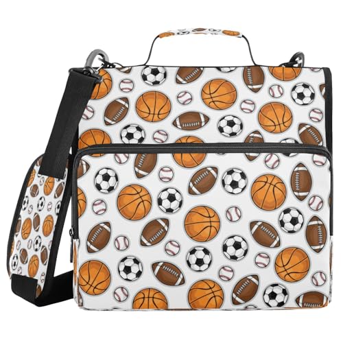 Kcldeci Sporting Zipper Binder, Trapper Keeper Organizer, 3,8 cm, 3-Ringbuch, Fächermappe für Schule und Büro von Kcldeci