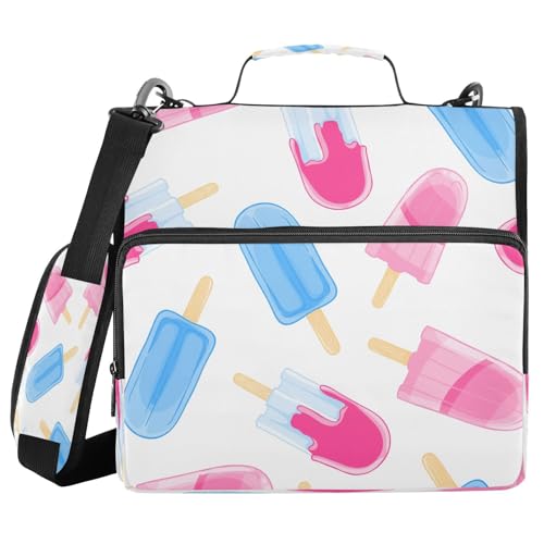 Kcldeci Sweet Popsicles 3-Ringbuch mit Reißverschluss, 500 Blatt, Trapperhalter, Organizer, 3,8 cm, Bindertasche mit Schultergurt, Dokumentenaufbewahrung für Schule und Büro Kcldeci Sweet Popsicles 3-Ringbuch mit Reißverschluss, 500 Blatt, Trapperhalter, Organizer, 3,8 cm, Bindertasche mit Schultergurt, Dokumentenaufbewahrung für Schule und Büro von Kcldeci