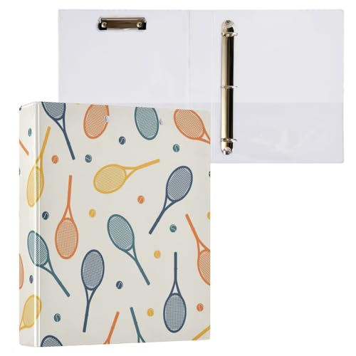 Kcldeci Tennisbälle und Schläger mit 3 Ringen, Klemmbretter, Aktenordner mit 3,8 cm rundem Ring für Papier in Briefgröße, Hardcover-Ordner für Schule, Büro und Zuhause Kcldeci Tennisbälle und Schläger mit 3 Ringen, Klemmbretter, Aktenordner mit 3,8 cm rundem Ring für Papier in Briefgröße, Hardcover-Ordner für Schule, Büro und Zuhause von Kcldeci