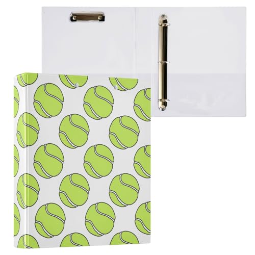 Kcldeci Tennisball-Ordner mit 3 Ringen, 1 Packung, Klemmbretter, Aktenordner mit 3,8 cm rundem Ring für Briefgröße, Hardcover-Ordner für Schule, Büro und Zuhause von Kcldeci