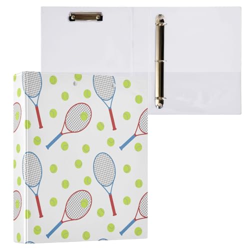 Kcldeci Tennisschläger und Bälle, Sport-Ringbuch, 1 Packung, Klemmbretter, Aktenordner mit 3,8 cm rundem Ring für Briefpapier, Hardcover-Ordner für Schule, Büro und Zuhause Kcldeci Tennisschläger und Bälle, Sport-Ringbuch, 1 Packung, Klemmbretter, Aktenordner mit 3,8 cm rundem Ring für Briefpapier, Hardcover-Ordner für Schule, Büro und Zuhause von Kcldeci