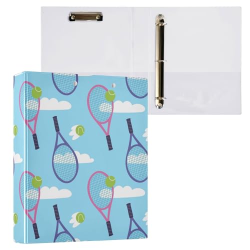 Kcldeci Tennisschläger und Bälle, Sport-Ringbuch, 2 Stück, Klemmbretter, Aktenordner mit 3,8 cm rundem Ring für Papier in Briefgröße, Hardcover-Ordner für Schule, Büro und Zuhause Kcldeci Tennisschläger und Bälle, Sport-Ringbuch, 2 Stück, Klemmbretter, Aktenordner mit 3,8 cm rundem Ring für Papier in Briefgröße, Hardcover-Ordner für Schule, Büro und Zuhause von Kcldeci