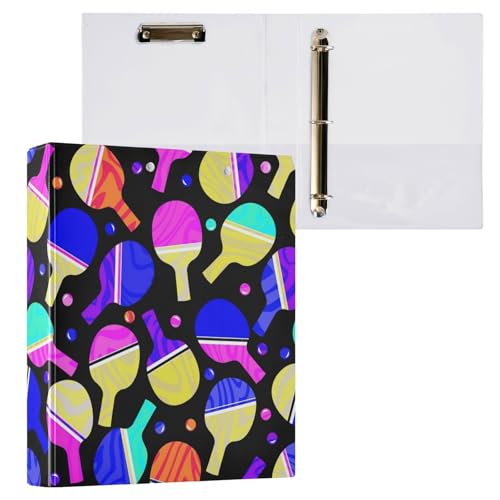 Kcldeci Tischtennisschläger mit 3 Ringen, 1 Packung, Klemmbretter, 3,8 cm, runder Ring für Papier, Hardcover für Schule, Büro und Zuhause von Kcldeci