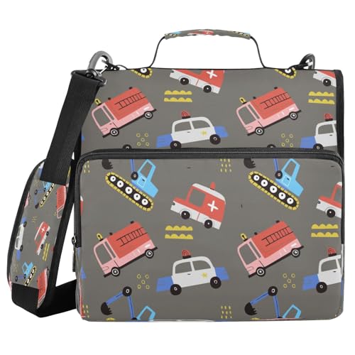 Kcldeci Transport und Straßen, 3-Ringbuch mit Reißverschluss, 500 Blatt, Trapperhalter, Organizer, 3,8 cm, Bindertasche mit Schultergurt, Dokumentenaufbewahrung für Schule und Büro Kcldeci Transport und Straßen, 3-Ringbuch mit Reißverschluss, 500 Blatt, Trapperhalter, Organizer, 3,8 cm, Bindertasche mit Schultergurt, Dokumentenaufbewahrung für Schule und Büro von Kcldeci