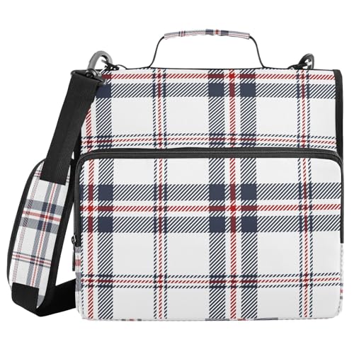 Kcldeci Trapper-Organizer mit Reißverschluss, 3,8 cm, 3 Ringbücher, Fächermappe für Schule und Büro, Blau / Rot und Weiß Kcldeci Trapper-Organizer mit Reißverschluss, 3,8 cm, 3 Ringbücher, Fächermappe für Schule und Büro, Blau / Rot und Weiß von Kcldeci