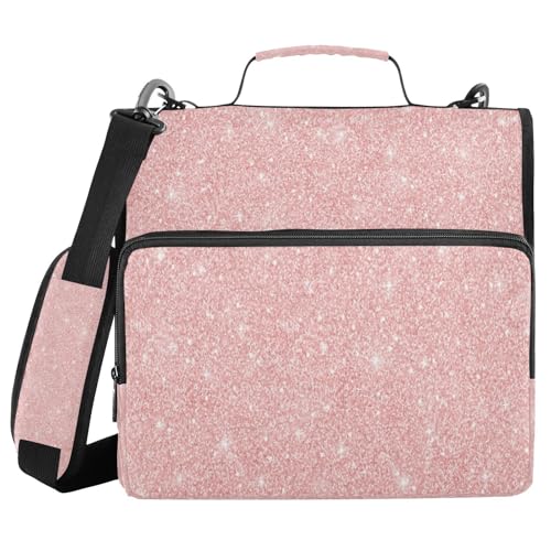 Kcldeci Trapper-Organizer mit Reißverschluss, 3,8 cm, 3 Ringordner, Fächermappe für Schule und Büro, Rosa von Kcldeci