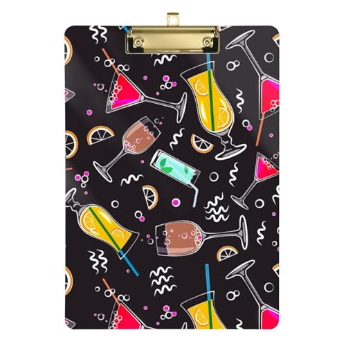 Kcldeci Tropische Cocktail-Klemmbretter aus Acryl, Standard-Buchstabe, A4, Klemmbretter für Klassenzimmer, Lehrer, Frauen, Klemmbrett, Büro, Schulbedarf, Silber, 30,5 x 22,9 cm Kcldeci Tropische Cocktail-Klemmbretter aus Acryl, Standard-Buchstabe, A4, Klemmbretter für Klassenzimmer, Lehrer, Frauen, Klemmbrett, Büro, Schulbedarf, Silber, 30,5 x 22,9 cm von Kcldeci