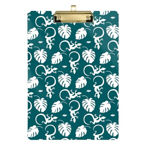 Kcldeci Tropische Monstera-Blätter, Eidechse, Acryl-Klemmbretter, Standard-A4, Briefgröße, Klemmbrett für Klassenzimmer, Schule und Büro, für Kinder, Studenten, Lehrer, Silber, 30,5 x 22,9 cm Kcldeci Tropische Monstera-Blätter, Eidechse, Acryl-Klemmbretter, Standard-A4, Briefgröße, Klemmbrett für Klassenzimmer, Schule und Büro, für Kinder, Studenten, Lehrer, Silber, 30,5 x 22,9 cm von Kcldeci