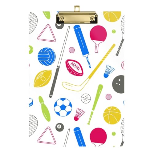 Kcldeci Verschiedene Bälle und Sport Acryl-Klemmbretter Standard-Buchstabe A4 Größe Klemmbretter für Klassenzimmer, Lehrer, Frauen, Klemmbrett, Büro, Schulbedarf, Silber, 30,5 x 22,9 cm Kcldeci Verschiedene Bälle und Sport Acryl-Klemmbretter Standard-Buchstabe A4 Größe Klemmbretter für Klassenzimmer, Lehrer, Frauen, Klemmbrett, Büro, Schulbedarf, Silber, 30,5 x 22,9 cm von Kcldeci
