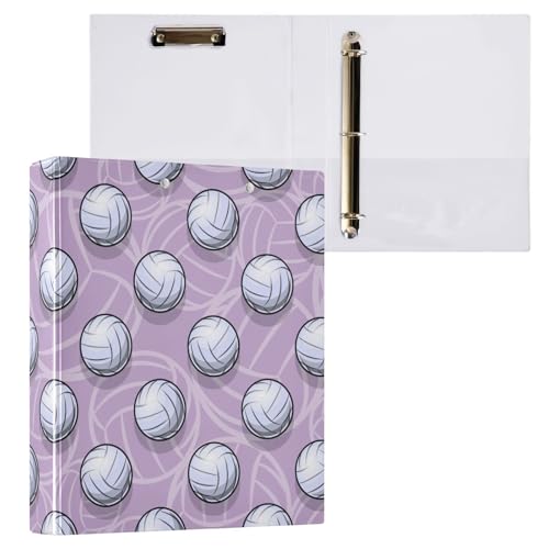 Kcldeci Volleyball-Grafik-3-Ringbuch, 2 Stück, 3,8 cm runder Ring für Papier in Briefgröße, Hardcover-Binder-Organizer für Schule, Büro und Zuhause von Kcldeci