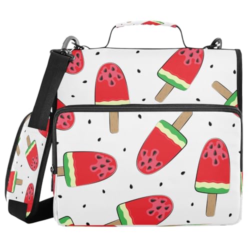 Kcldeci Wassermelonen-Ordner mit 3 Ringen, mit Reißverschluss, 500 Blatt, 3,8 cm, Bindertasche mit Schultergurt, Dokumentenaufbewahrung für Schule und Büro Kcldeci Wassermelonen-Ordner mit 3 Ringen, mit Reißverschluss, 500 Blatt, 3,8 cm, Bindertasche mit Schultergurt, Dokumentenaufbewahrung für Schule und Büro von Kcldeci
