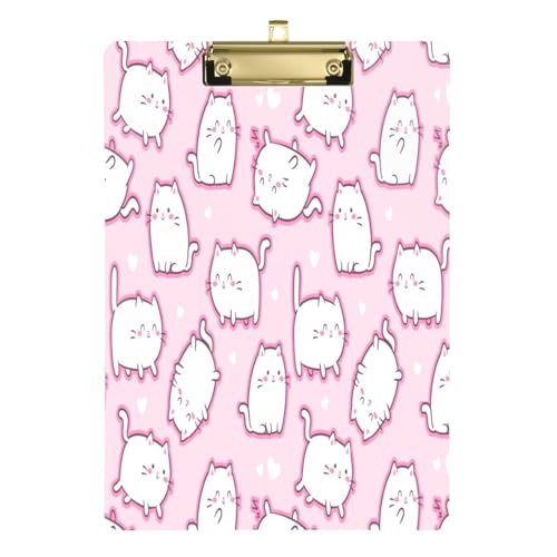 Kcldeci Weiße Kawaii-Katzen oder Kätzchen, Acryl-Klemmbretter, A4, Briefgröße, Klemmbrett für Klassenzimmer, Studenten, Lehrer, Frauen, Kinder, Gold, 30,5 x 22,9 cm Kcldeci Weiße Kawaii-Katzen oder Kätzchen, Acryl-Klemmbretter, A4, Briefgröße, Klemmbrett für Klassenzimmer, Studenten, Lehrer, Frauen, Kinder, Gold, 30,5 x 22,9 cm von Kcldeci