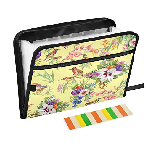 Kcldeci Wild Exotic Birds Flowers Yellow Expanding File Folder 13 Pockets Letter A4 Paper Organizer Folder, Akkordeon Dokument Organizer for School Kcldeci Wild Exotic Birds Flowers Yellow Expanding File Folder 13 Pockets Letter A4 Paper Organizer Folder, Akkordeon Dokument Organizer for School von Kcldeci