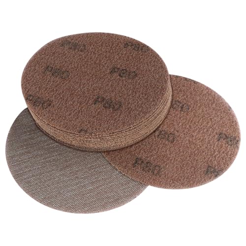 Kcmell 150 mm Netz-Schleifscheiben, Körnung 80, 20 Stück, 15,2 cm, Klett-Schleifpads, staubfreie Schleifscheibe, Anti-Verstopfung, Polieren, Schleifpapier für Auto, Boden, Holz, Möbel von Kcmell