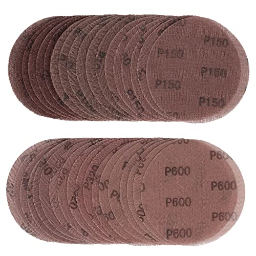Kcmell 36 Stück 150 mm Netz-Klett-Schleifscheiben, 15.2 cm Schleifpads 80/100/150/240/320/600 verschiedene Körnung, staubfreie Scheibe, Anti-Blockierend, langlebiges, Holzmöbel, oder Kcmell 36 Stück 150 mm Netz-Klett-Schleifscheiben, 15.2 cm Schleifpads 80/100/150/240/320/600 verschiedene Körnung, staubfreie Scheibe, Anti-Blockierend, langlebiges, Holzmöbel, oder von Kcmell