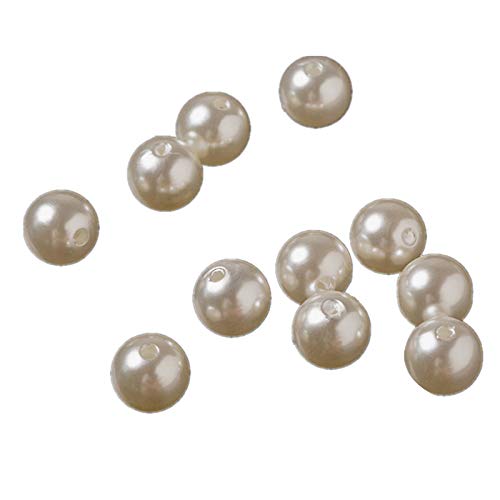 Kcvzitrds 1950 Stück, beige, 8 mm, rund, gerade, Loch, 0,5 kg, Kunststoff, Acryl, Perlmutt, Zähler, zum Basteln von Perlen von Kcvzitrds